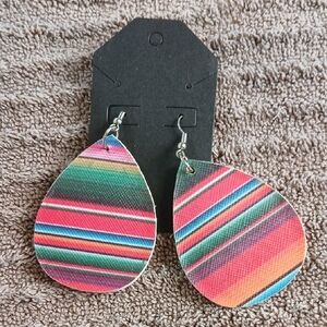Striped Multicolor Teardrop Earrings - Women Jewelry Earrings